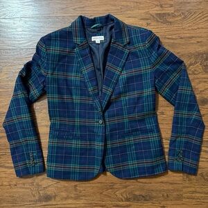 Merona Navy Plaid Blazer Size 8
